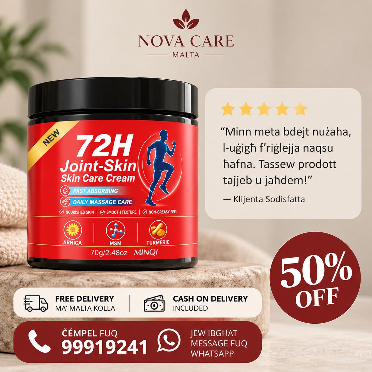 72 Hour Pain Relief Cream